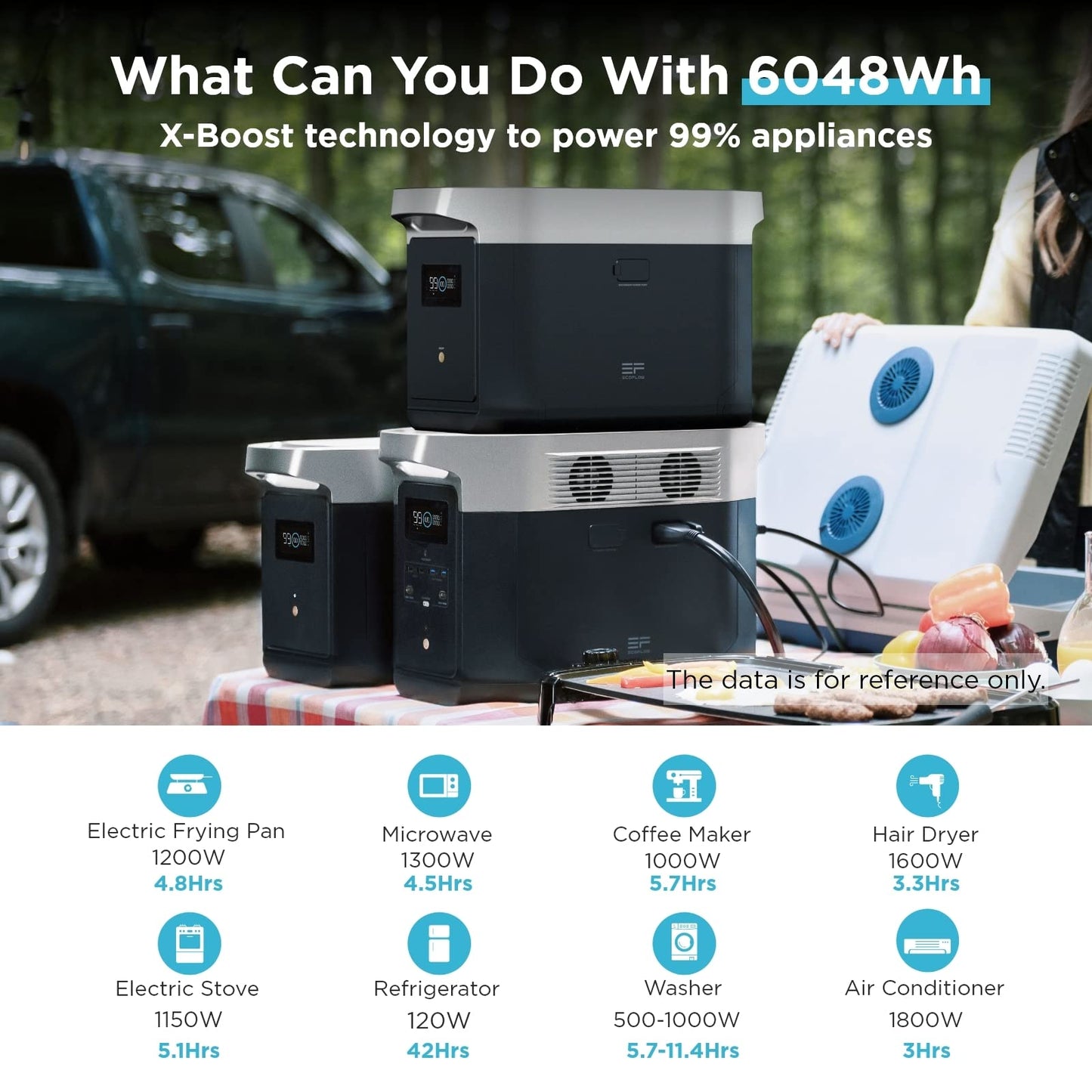 EF ECOFLOW DELTA Max 2000 Extra Battery, 2016Wh Capacity, Extra Battery for Home Backup