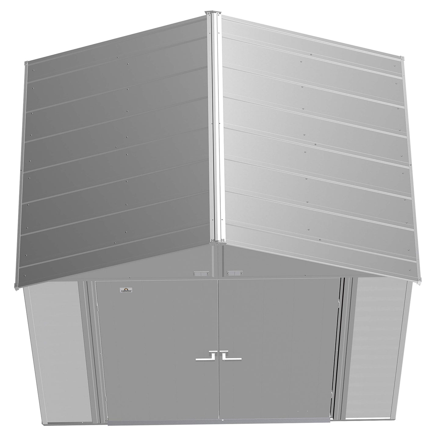 Arrow Shed Select 8' x 6' Outdoor Lockable Steel Storage Shed Building, Flute Grey