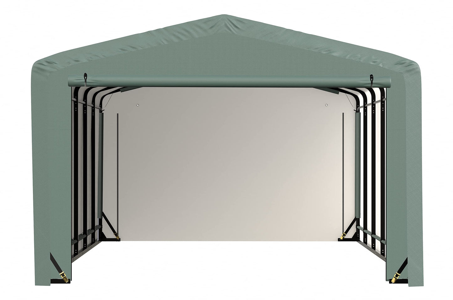 ShelterLogic ShelterTube Garage & Storage Shelter, 12' x 23' x 8' Heavy-Duty Steel Frame Wind and Snow-Load Rated Enclosure, Green 12' x 23' x 8'