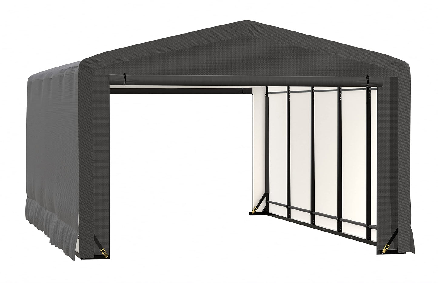 ShelterLogic ShelterTube Abri de garage et de stockage, 12' x 27' x 8', cadre en acier robuste, boîtier résistant au vent et à la neige, gris 12' x 27' x 8'