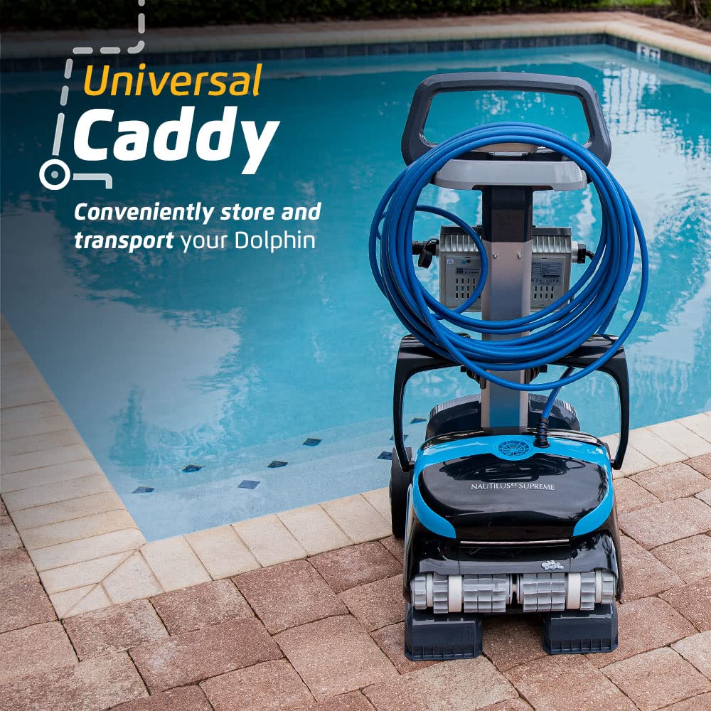 Dolphin Nautilus CC Supreme Robotic Pool Vacuum Cleaner with Wi-Fi Control — Included Universal Caddy for No-Hassle Storage — Ideal for In-Ground Pools up to 50 FT in Length