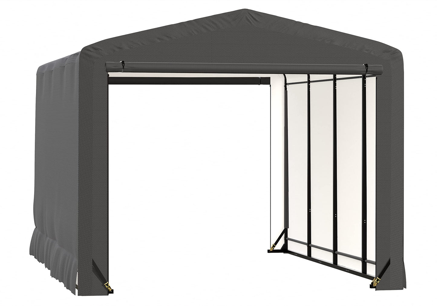 ShelterLogic ShelterTube Garage & Storage Shelter, 12' x 18' x 10' Heavy-Duty Steel Frame Wind and Snow-Load Rated Enclosure, Gray 12' x 18' x 10'