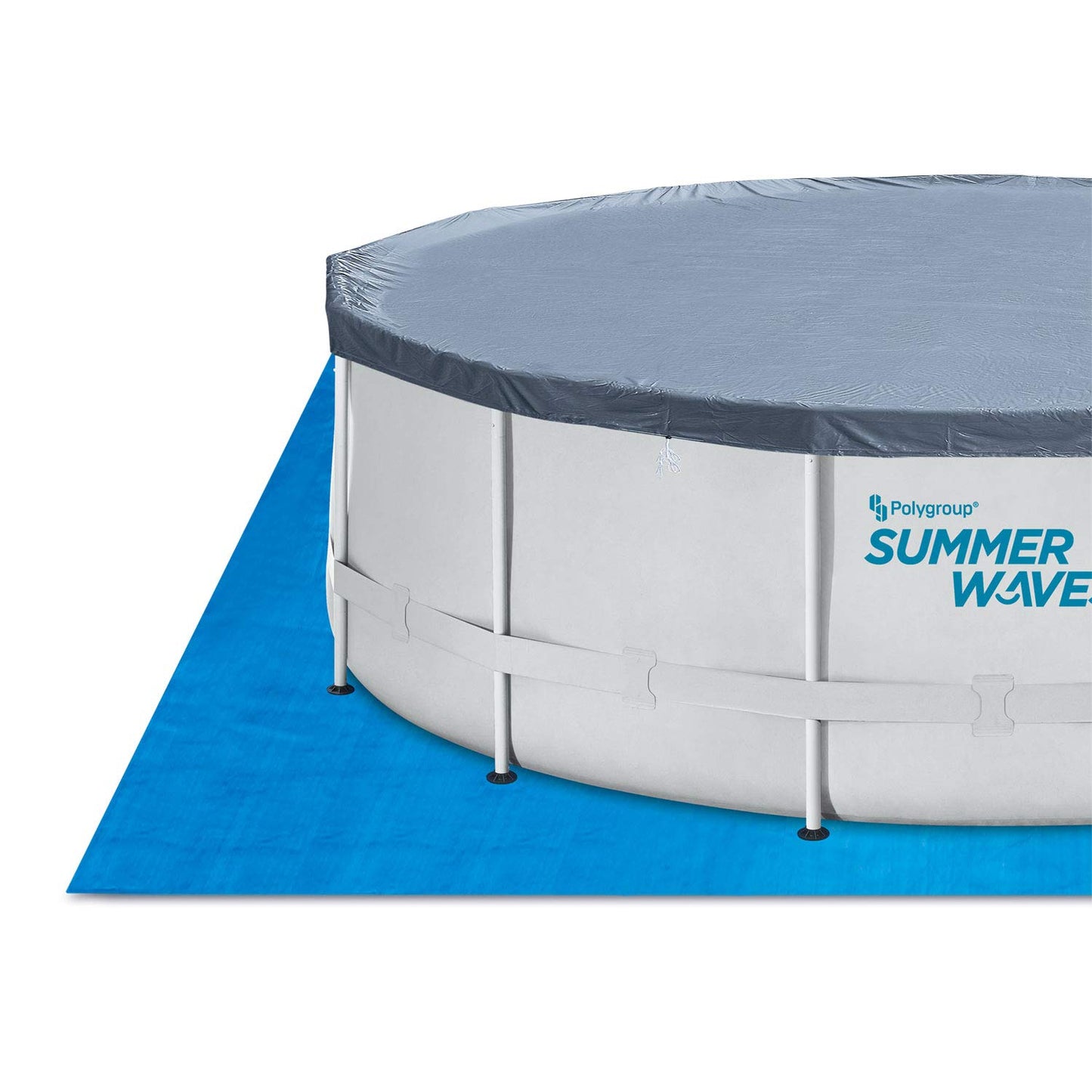 Summer Waves Elite 18ft x 48in Metal Frame Outdoor Backyard Above Ground Pool Set with Filter Pump, Ladder, Ground Cloth, Cover, and Maintenance Kit Grey (W/ Ladder)