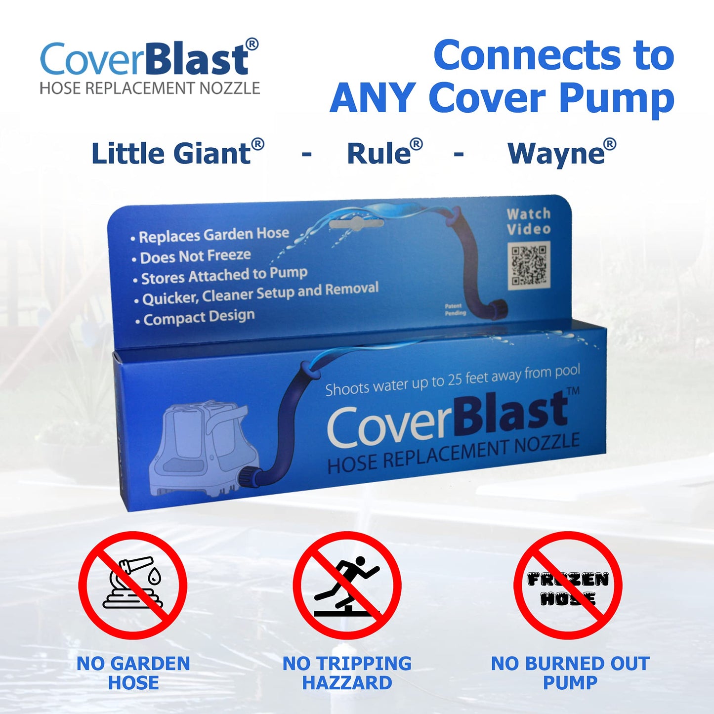 CoverBlast Pool Cover Pump Accessory - Easy-to-Install Hose Replacement Nozzle for Pool Pump 1 Pack Original version