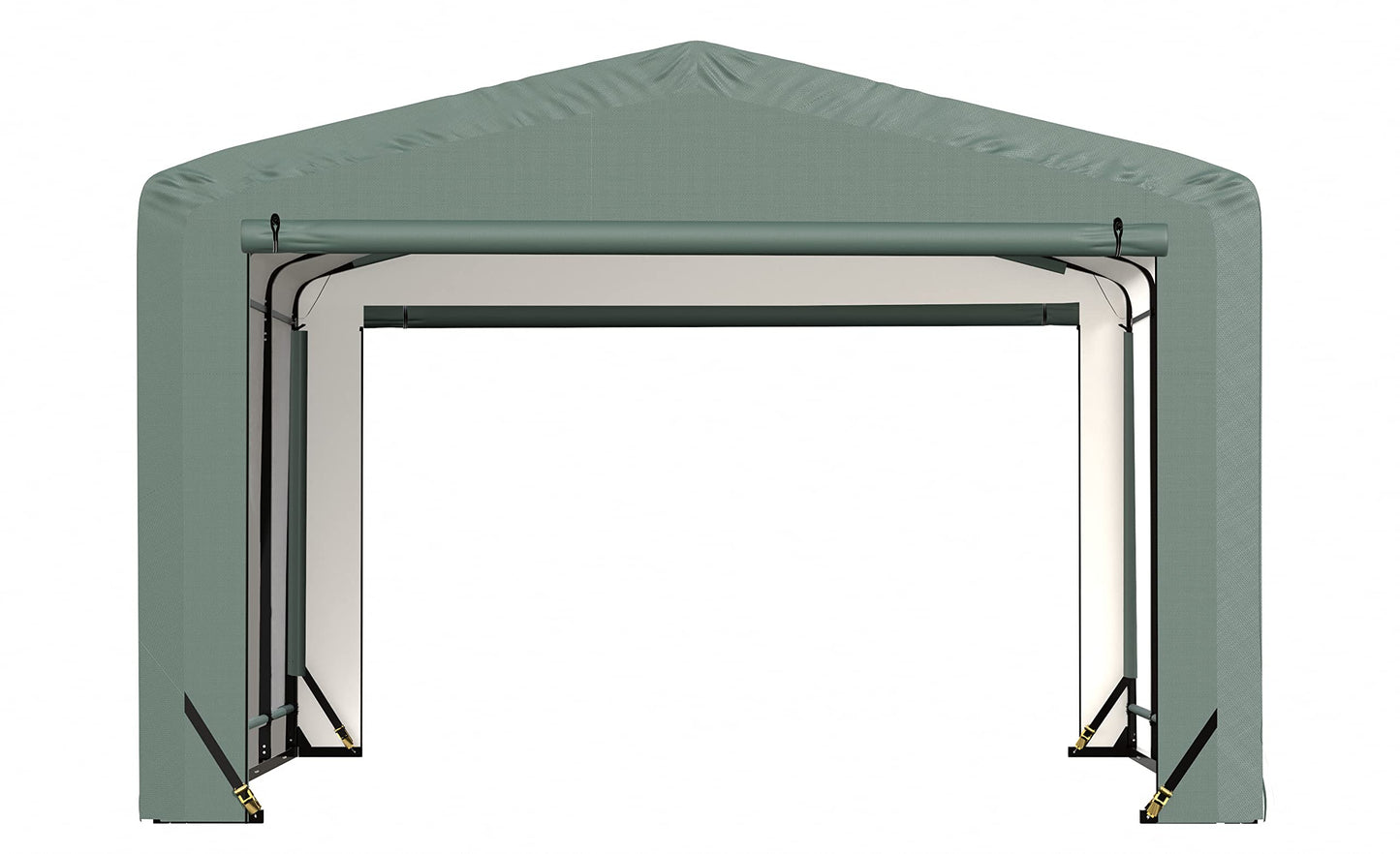 ShelterLogic ShelterTube Abri de garage et de stockage, 12' x 18' x 8', cadre en acier robuste, boîtier résistant au vent et à la neige, vert 12' x 18' x 8'