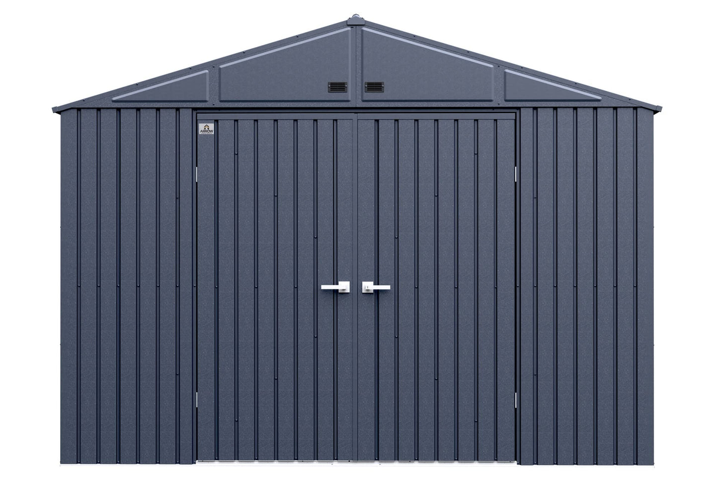 Arrow Shed Elite 10' x 14' Outdoor Lockable Gable Roof Steel Storage Shed Building, Anthracite