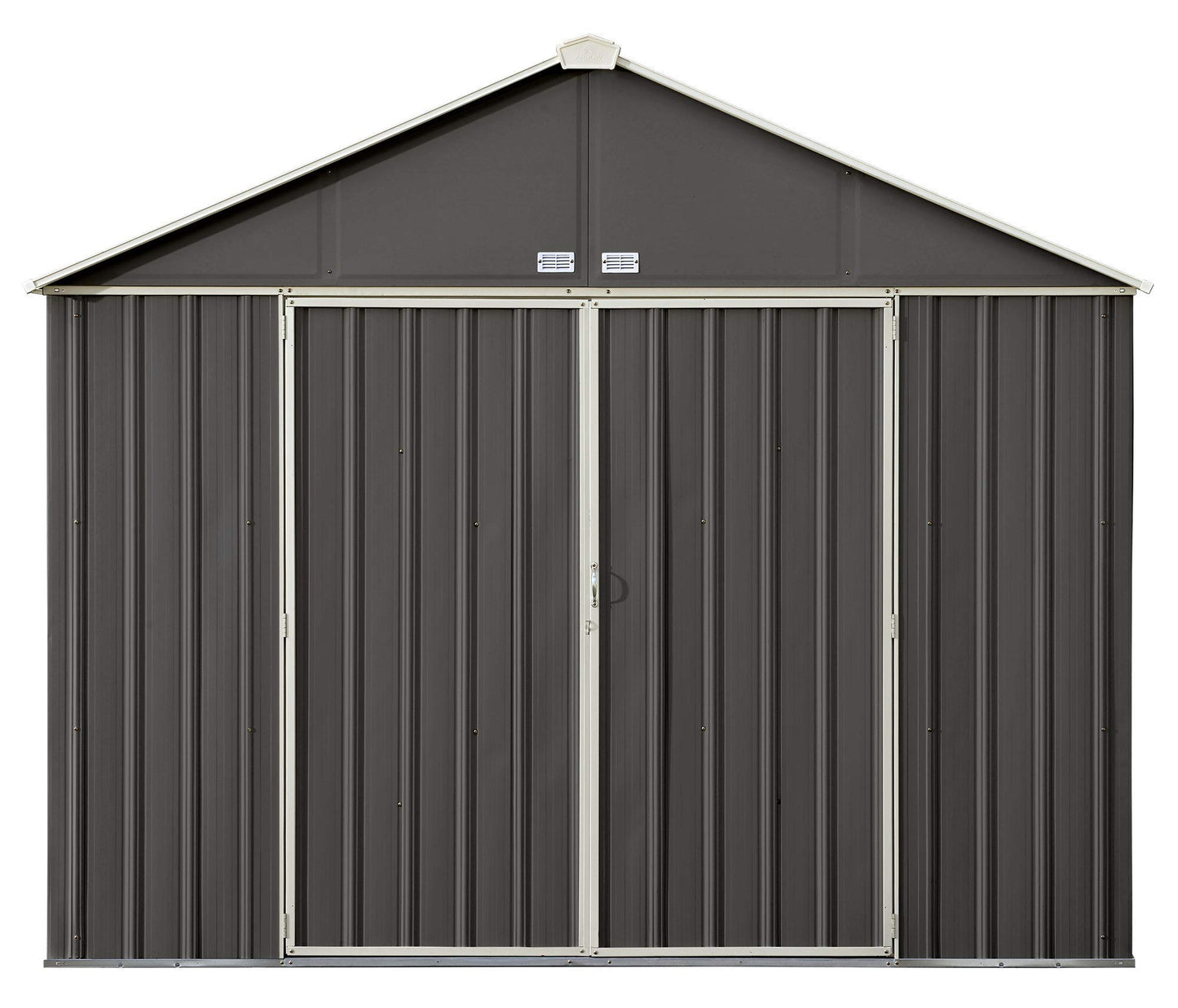 Arrow 10' x 8' EZEE Shed Charcoal with Cream Trim Extra High Gable Steel Storage Shed Charcoal/Cream Trim