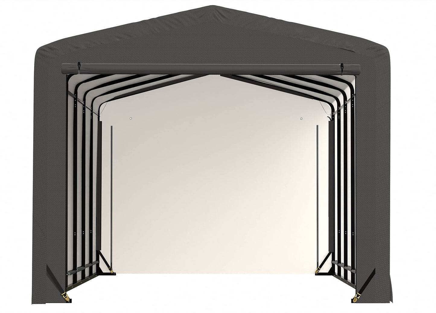 ShelterLogic ShelterTube Garage & Storage Shelter, 12' x 27' x 10' Heavy-Duty Steel Frame Wind and Snow-Load Rated Enclosure, Gray 12' x 27' x 10'