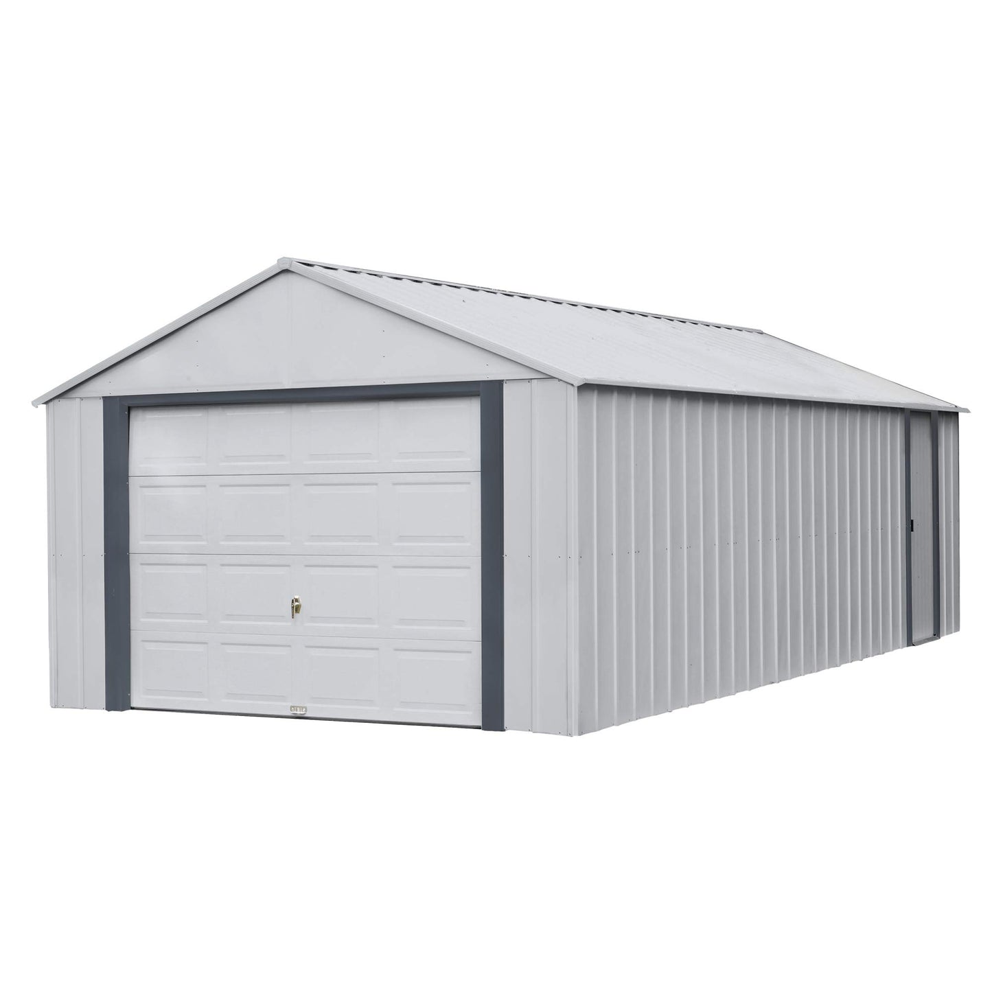 Arrow Shed 12' x 24' Garage Murryhill Murs extra hauts en acier galvanisé Bâtiment de stockage préfabriqué, 12' x 24', Gris flûte 12' x 24'