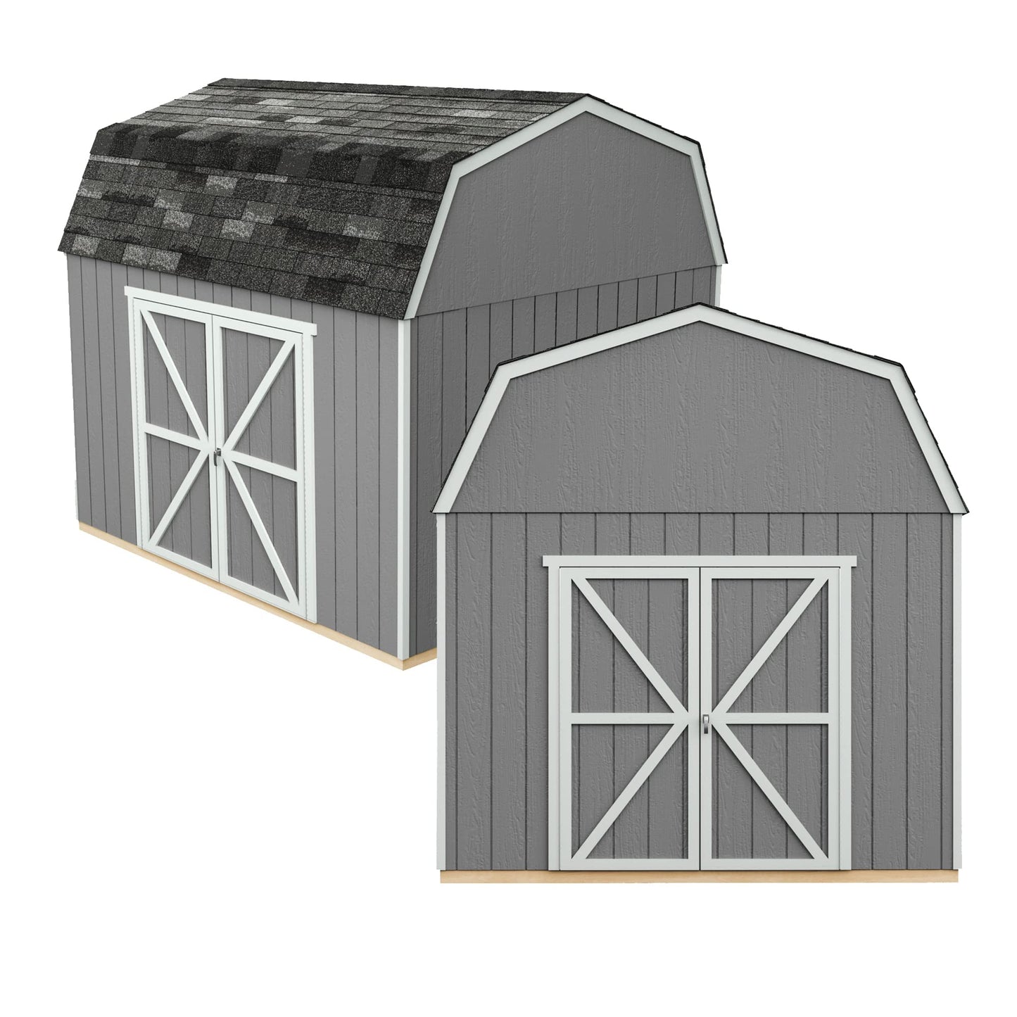 Handy Home Products Hudson Abri de rangement en bois à faire soi-même avec sol Marron 12 x 16 cm