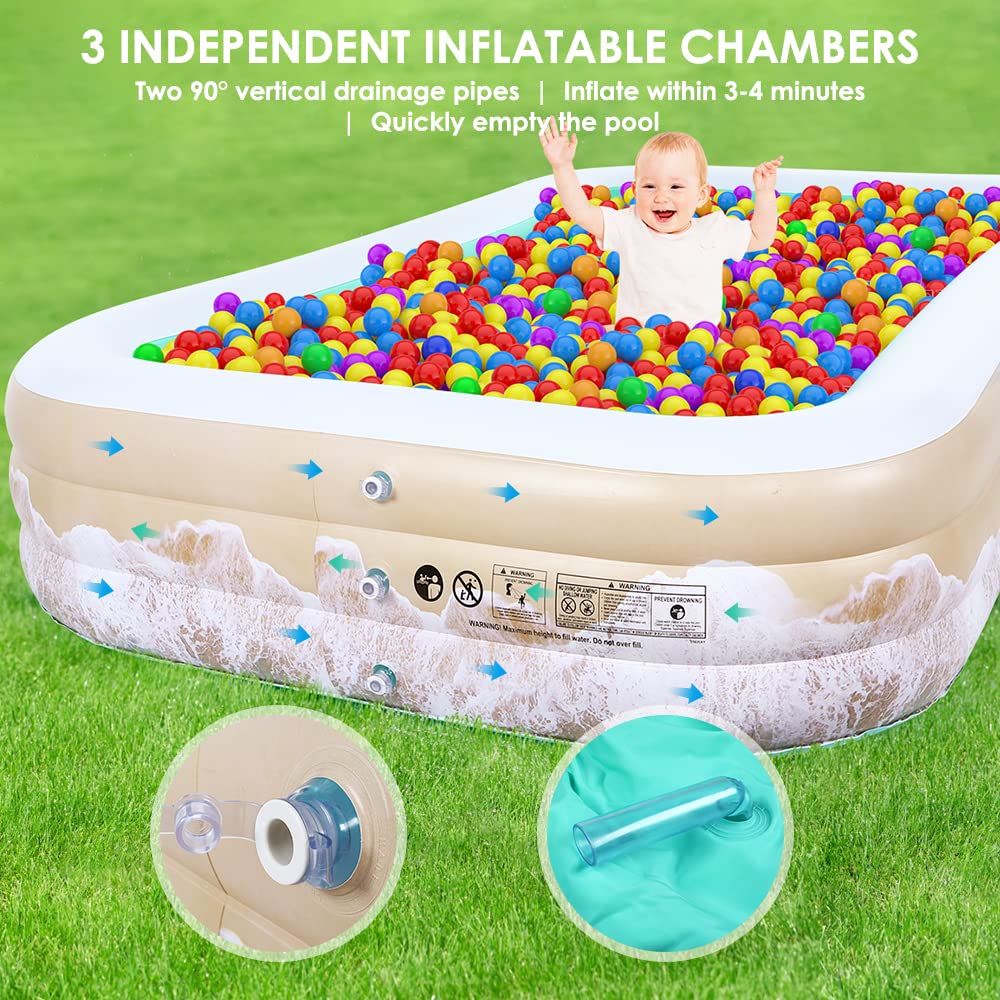 Brace Master Inflatable Swimming Pool, Full-Sized, Ages 3+, Outdoor, 120" x 72" x 22", Green
