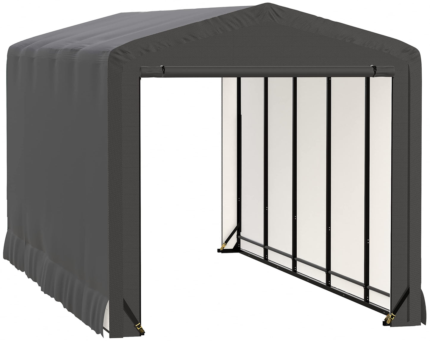 ShelterLogic ShelterTube Garage & Storage Shelter, 10' x 23' x 10' Heavy-Duty Steel Frame Wind and Snow-Load Rated Enclosure, Gray 10' x 23' x 10'