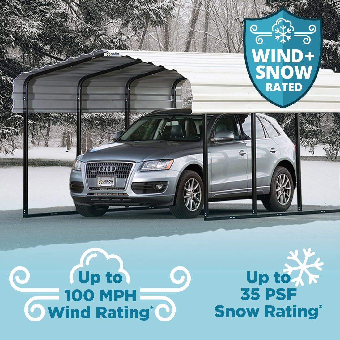 Arrow Carport, 10 ft. x 29 ft. x 9 ft. Eggshell 10' x 29' x 9'