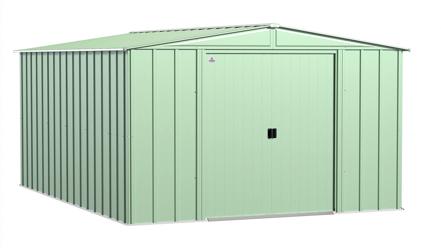 Arrow Shed Classic 10' x 14' Outdoor Padlockable Steel Storage Shed Building Sage Green 10' x 14'