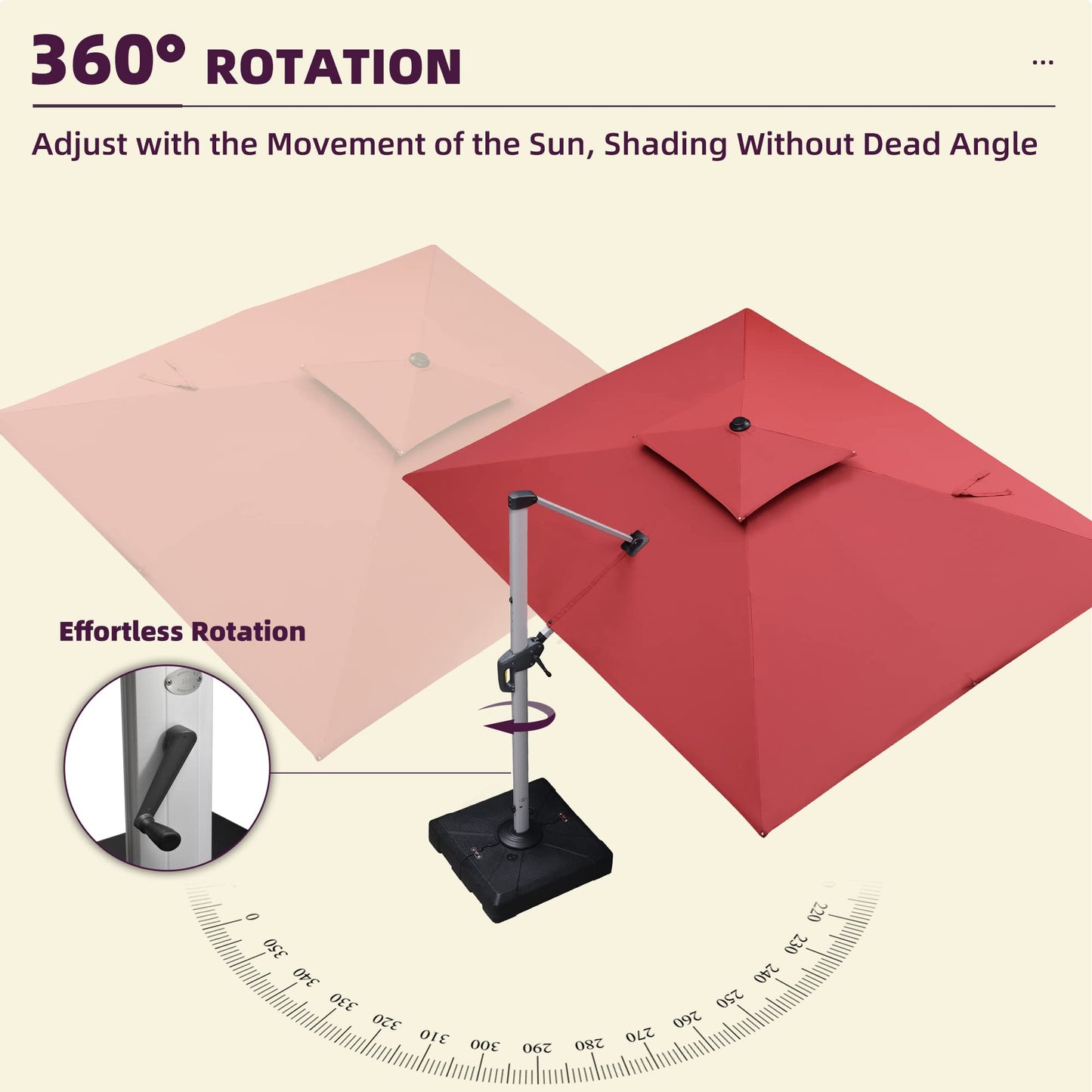 Patio Umbrella Outdoor Rectangle 9' X 11' Terra