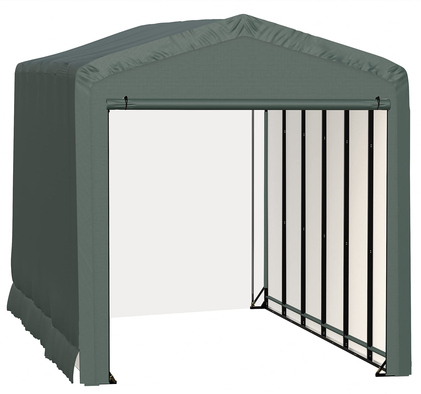 ShelterLogic ShelterTube Abri de garage et de stockage, 14' x 27' x 16', cadre en acier robuste, boîtier résistant au vent et à la neige, vert 14' x 27' x 16'