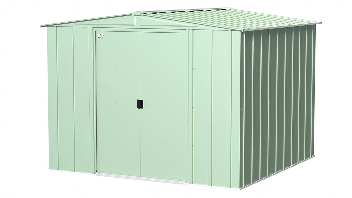 Arrow Shed Classic 8' x 8' Outdoor Padlockable Steel Storage Shed Building, Sage Green 8' x 8'