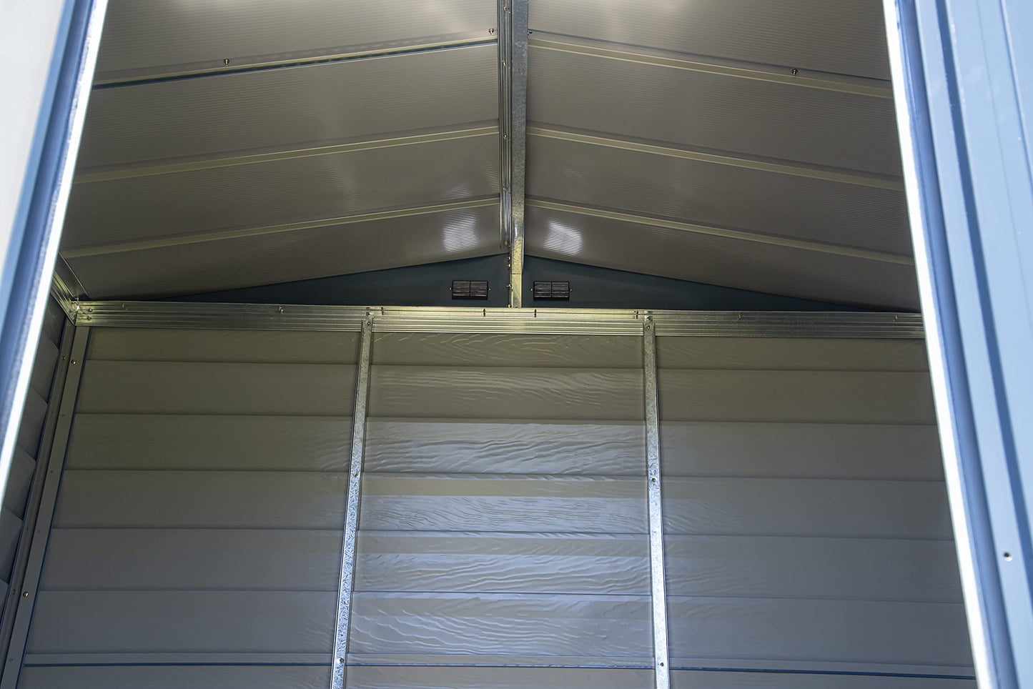 Arrow Shed Select Hangar de rangement extérieur verrouillable en acier, 6' x 7', bleu gris