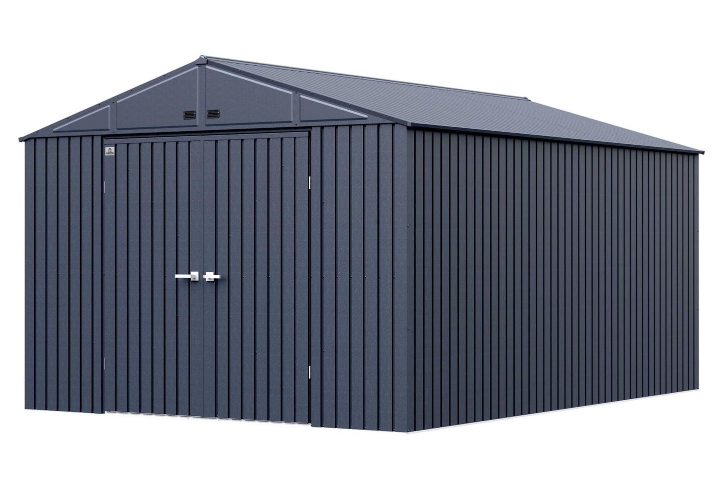 Arrow Shed Elite 10' x 14' Outdoor Lockable Gable Roof Steel Storage Shed Building, Anthracite