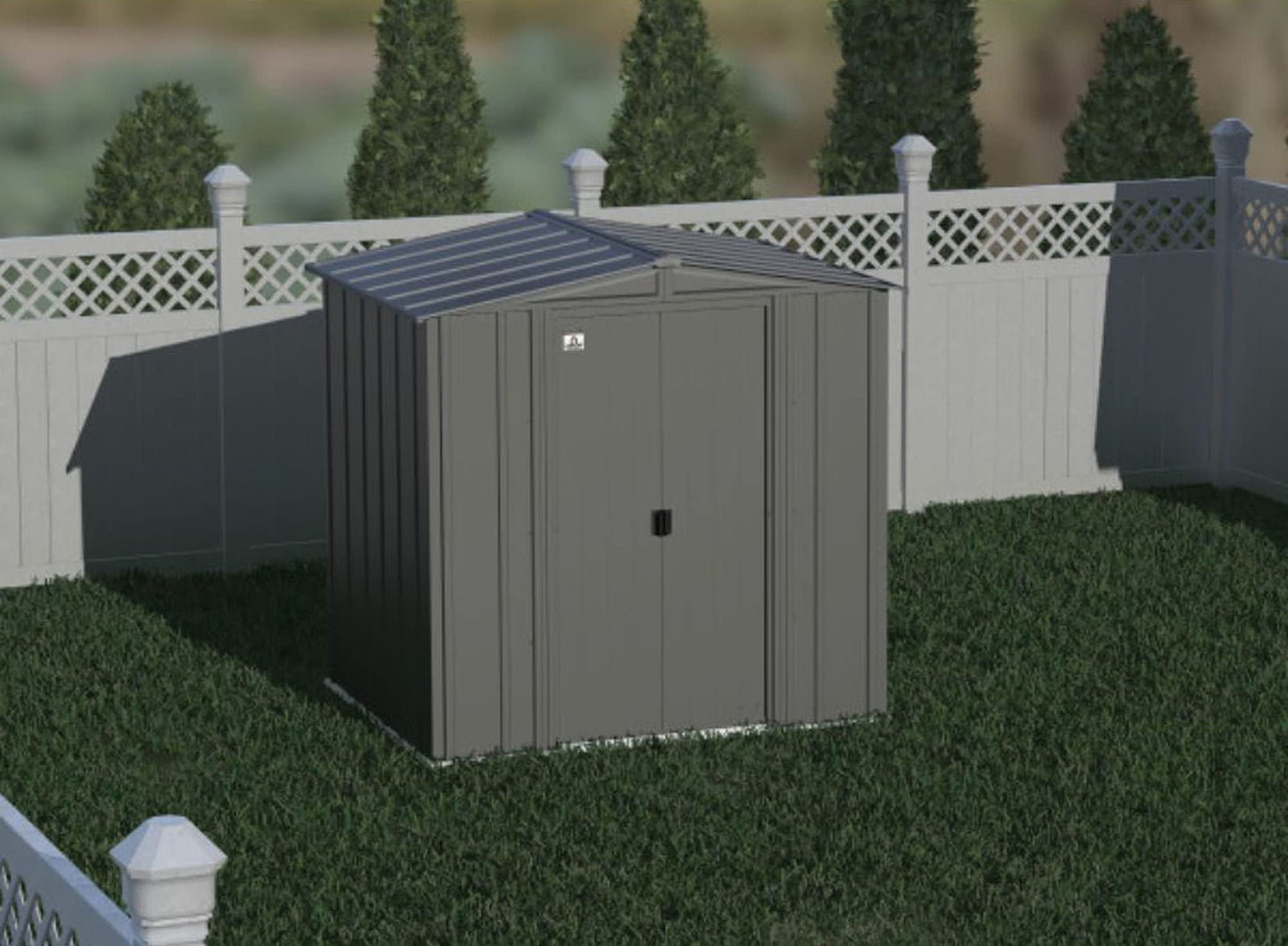 Arrow Shed Classic 6' x 5' Outdoor Padlockable Steel Storage Shed Building Blue Grey