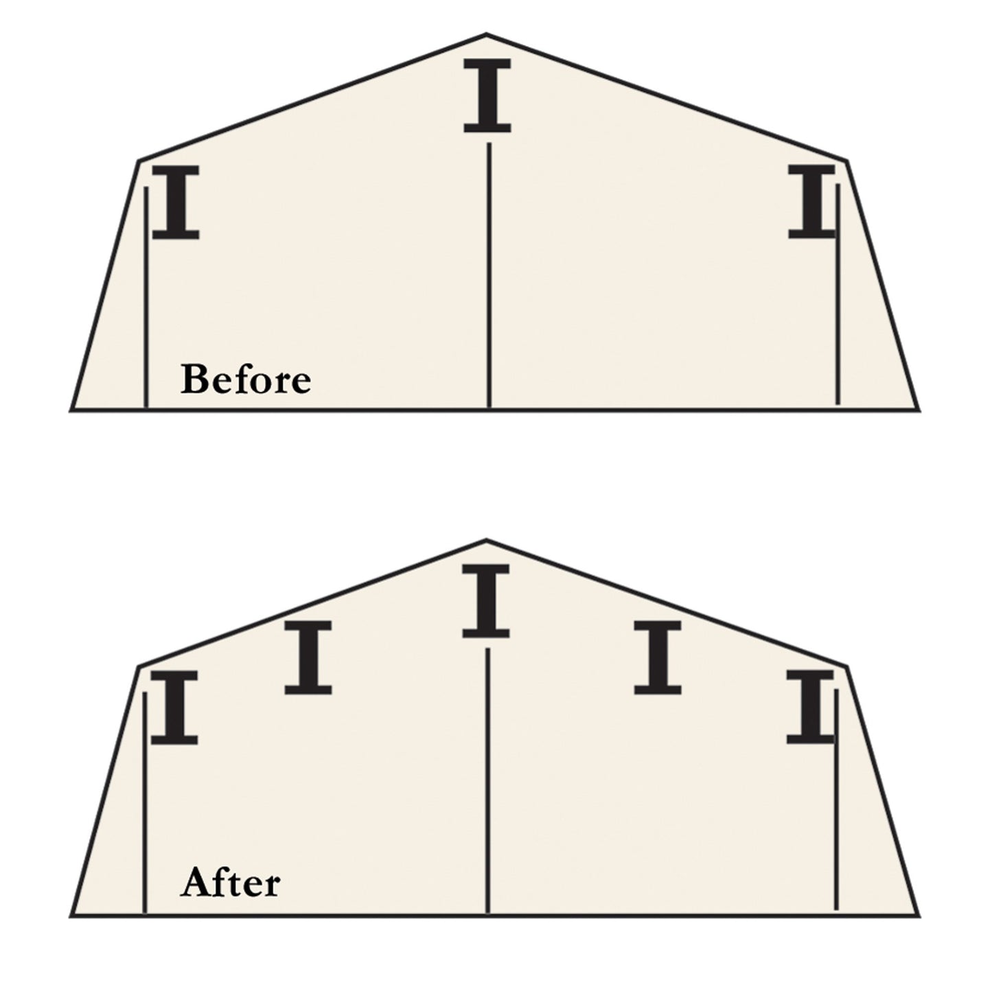 Arrow Kit de renforcement de toit pour abris de 10' x 12' (sauf abris à portes battantes), en acier pour abris de 10' x 12'