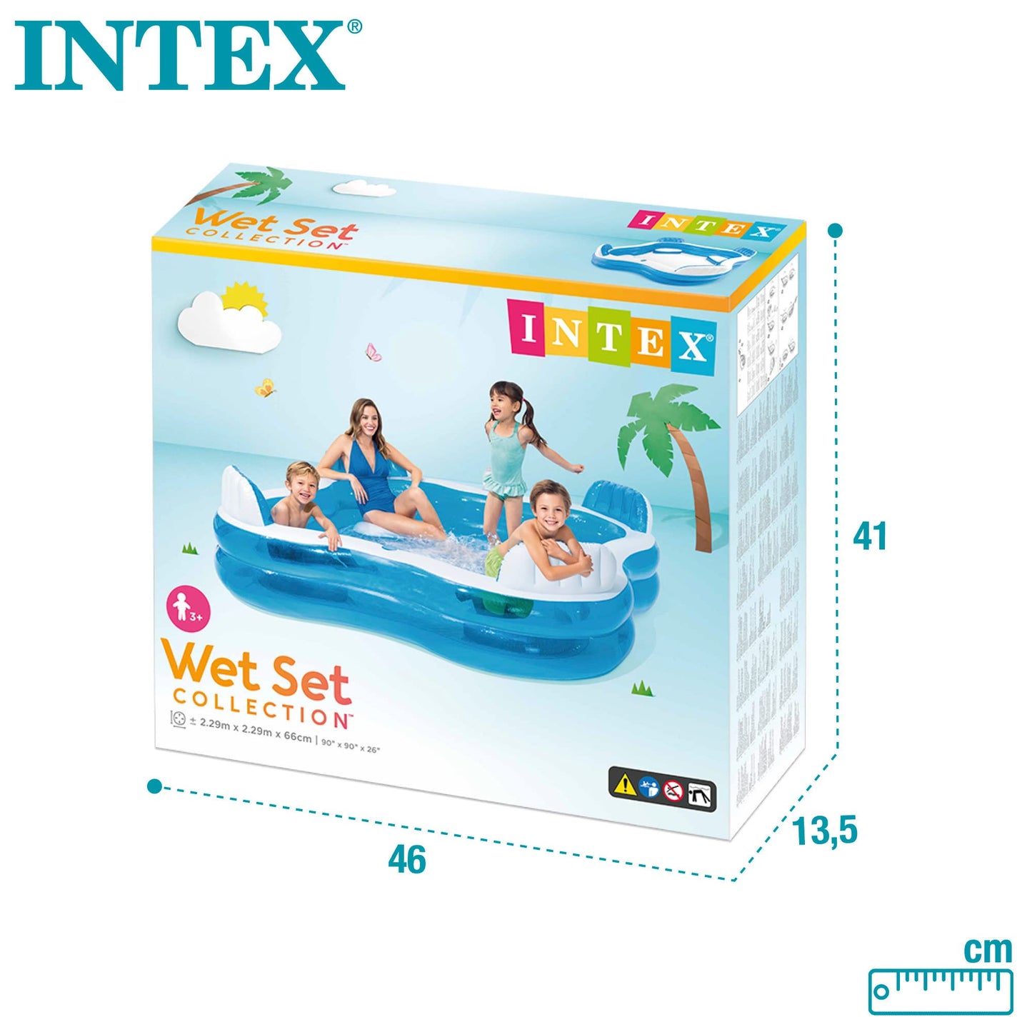 INTEX Swim Center Family Inflatable Pool, 90" x 90" x 26"