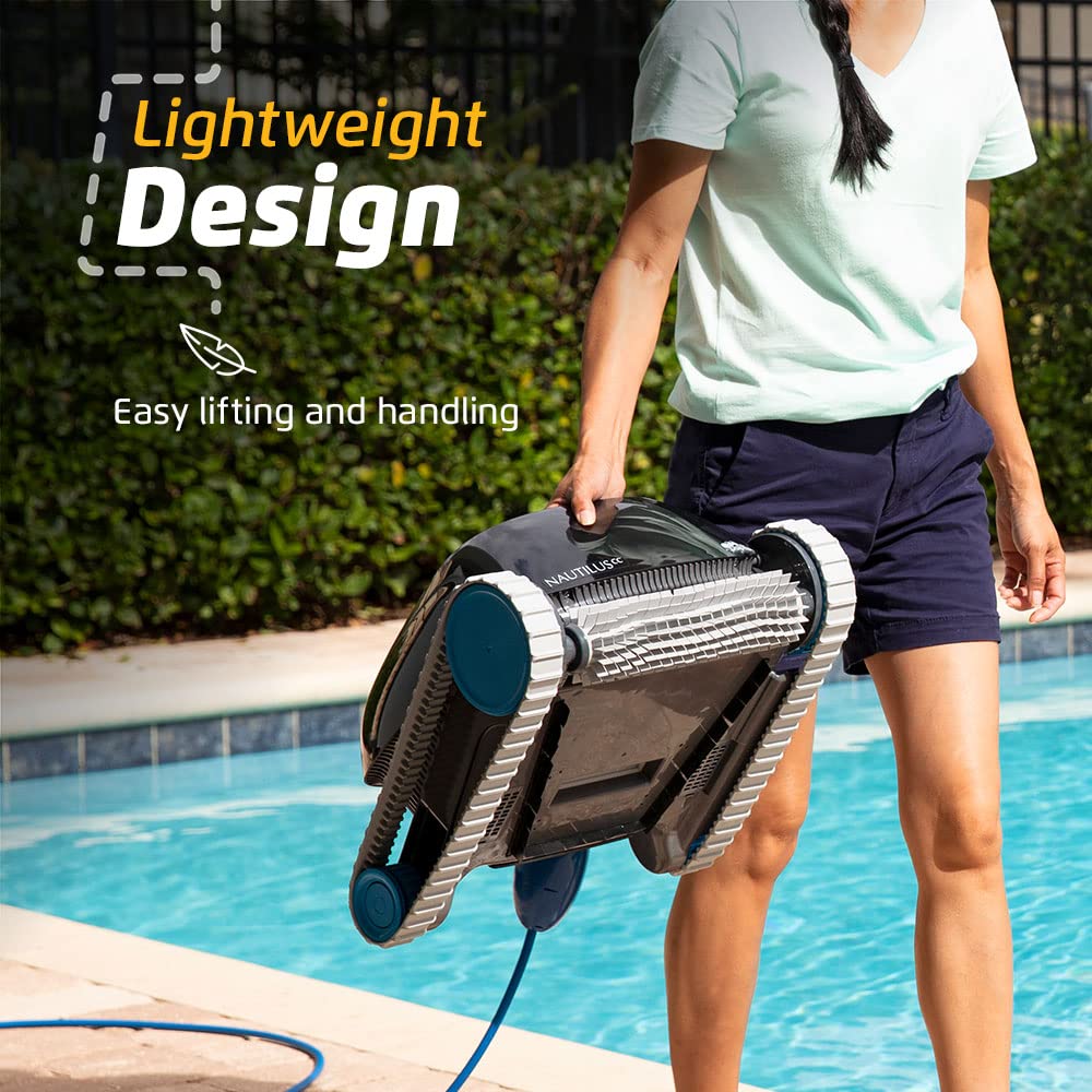 Dolphin Nautilus CC Robotic Pool Vacuum Cleaner — Wall Climbing Capability — Powerful Active Scrubbing Brush — Ideal for Above/In-Ground Pools up to 33 FT in Length