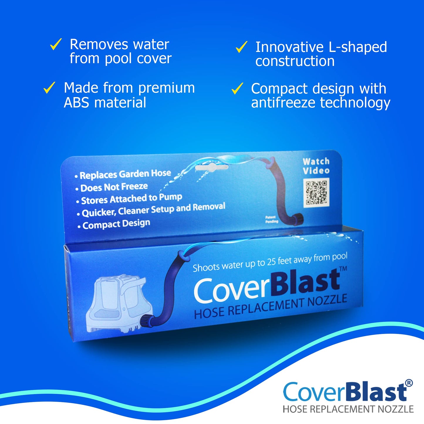 CoverBlast Pool Cover Pump Accessory - Easy-to-Install Hose Replacement Nozzle for Pool Pump 1 Pack Original version