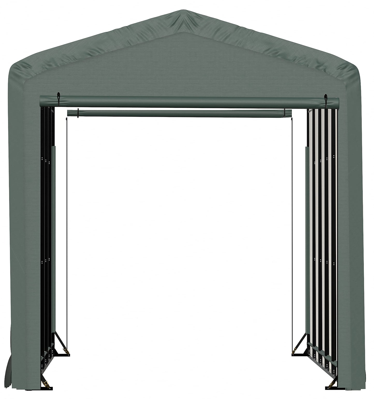 ShelterLogic ShelterTube Abri de garage et de stockage, 14' x 27' x 16', cadre en acier robuste, boîtier résistant au vent et à la neige, vert 14' x 27' x 16'