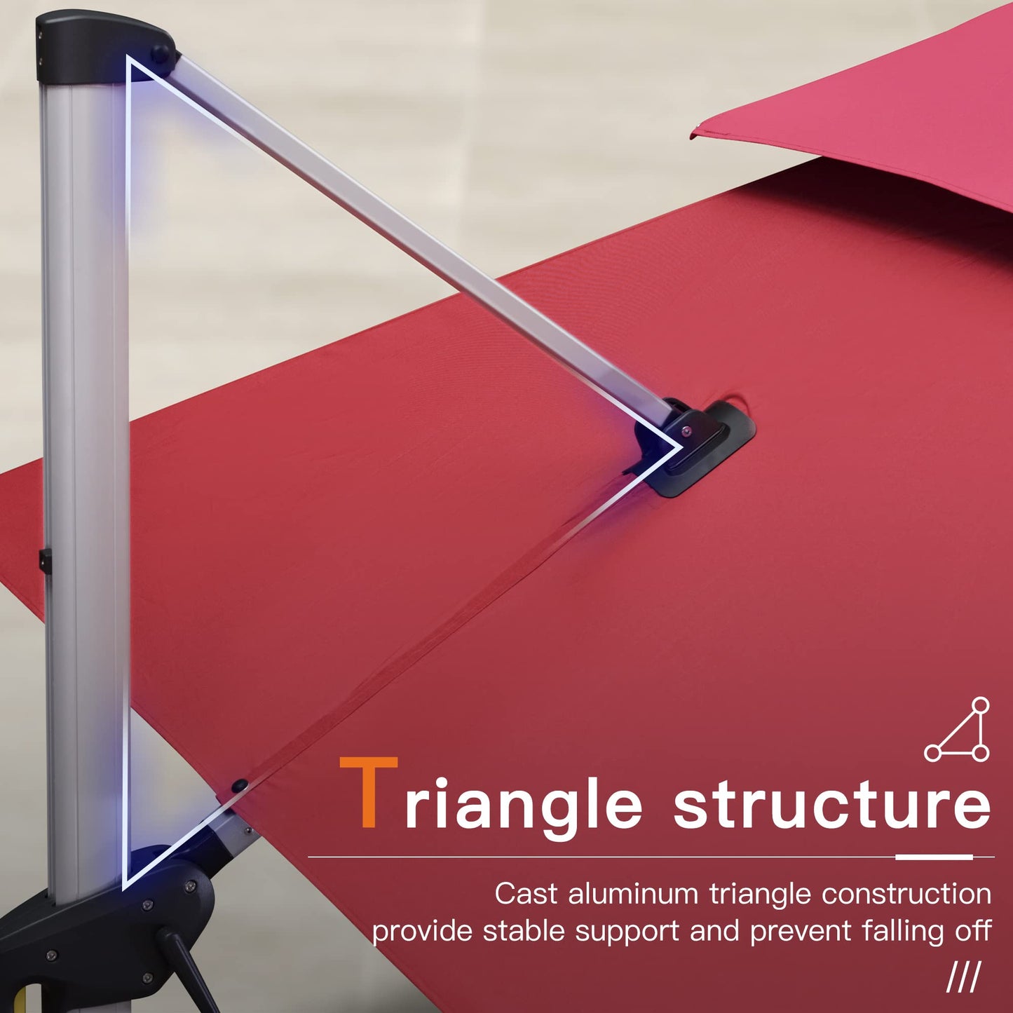 Patio Umbrella Outdoor Rectangle 9' X 11' Terra