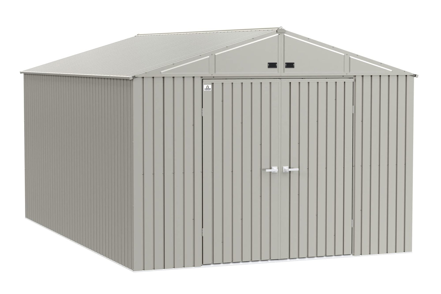 Arrow Shed Elite Hangar de rangement en acier avec toit à pignon verrouillable pour extérieur 3 m x 3 m, gris froid