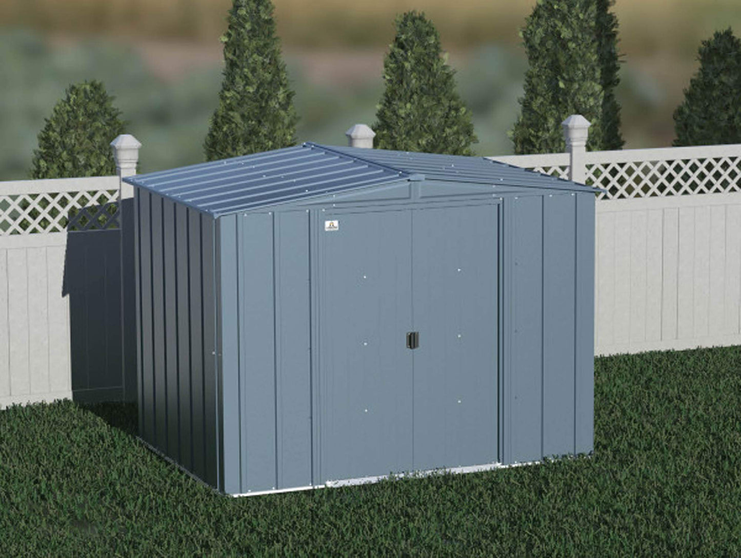 Arrow Shed Classic 8' x 6' Hangar de rangement extérieur cadenassable en acier, bleu gris
