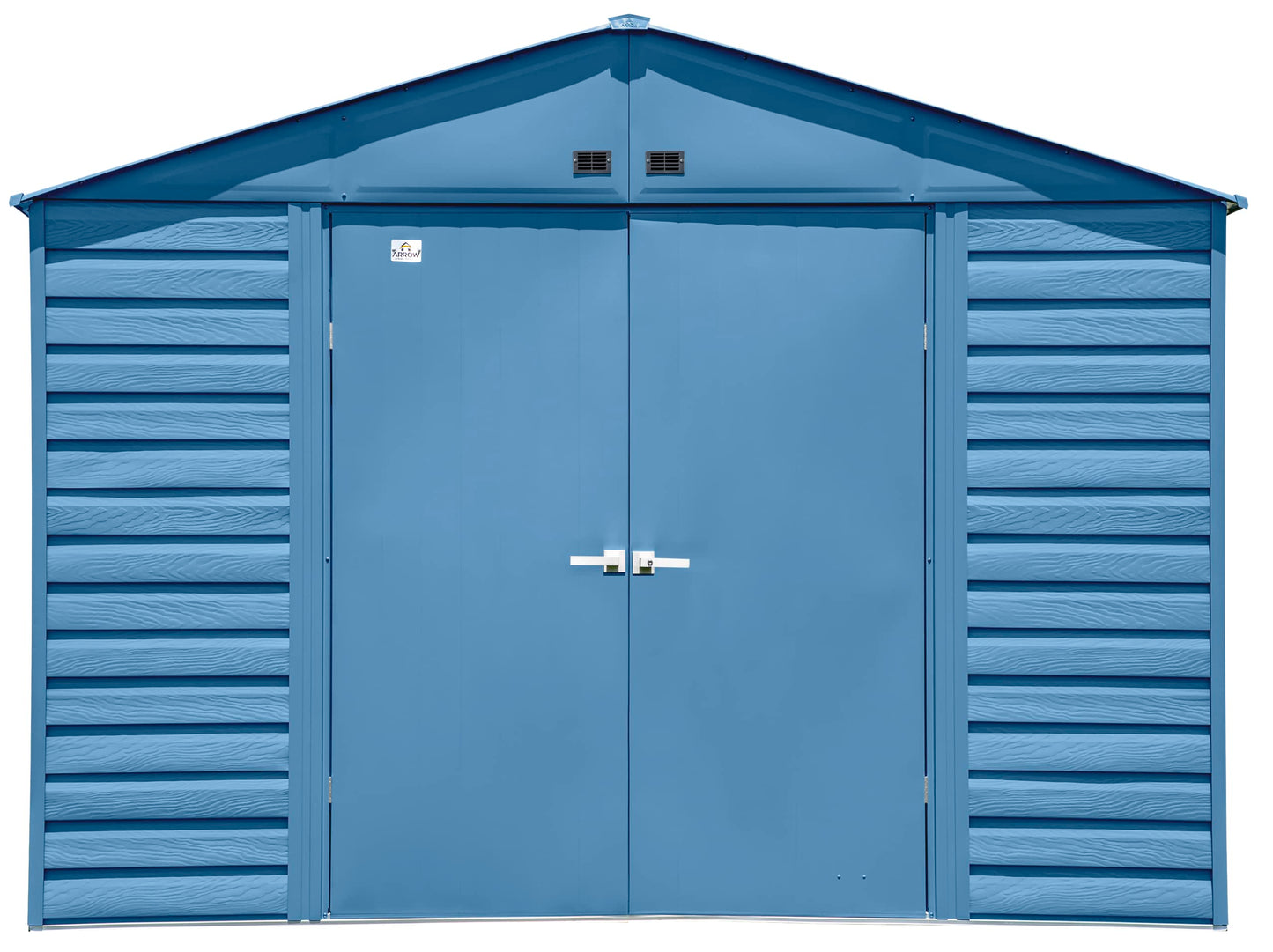 Arrow Shed Select 10' x 8' Outdoor Lockable Steel Storage Shed Building, Blue Grey