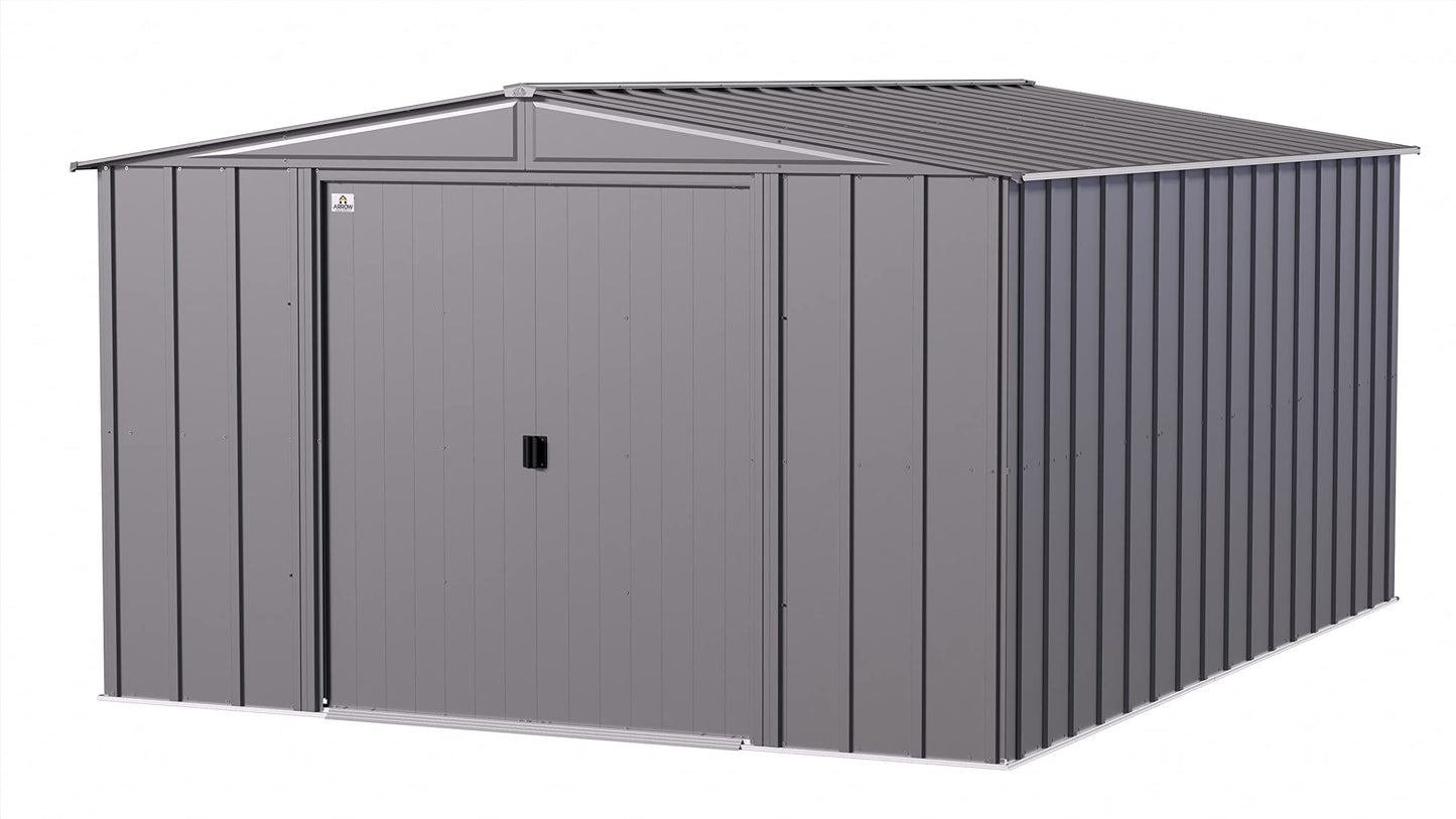 Arrow Shed Classic 10' x 14' Hangar de rangement extérieur cadenassable en acier Charbon de bois 10' x 14'
