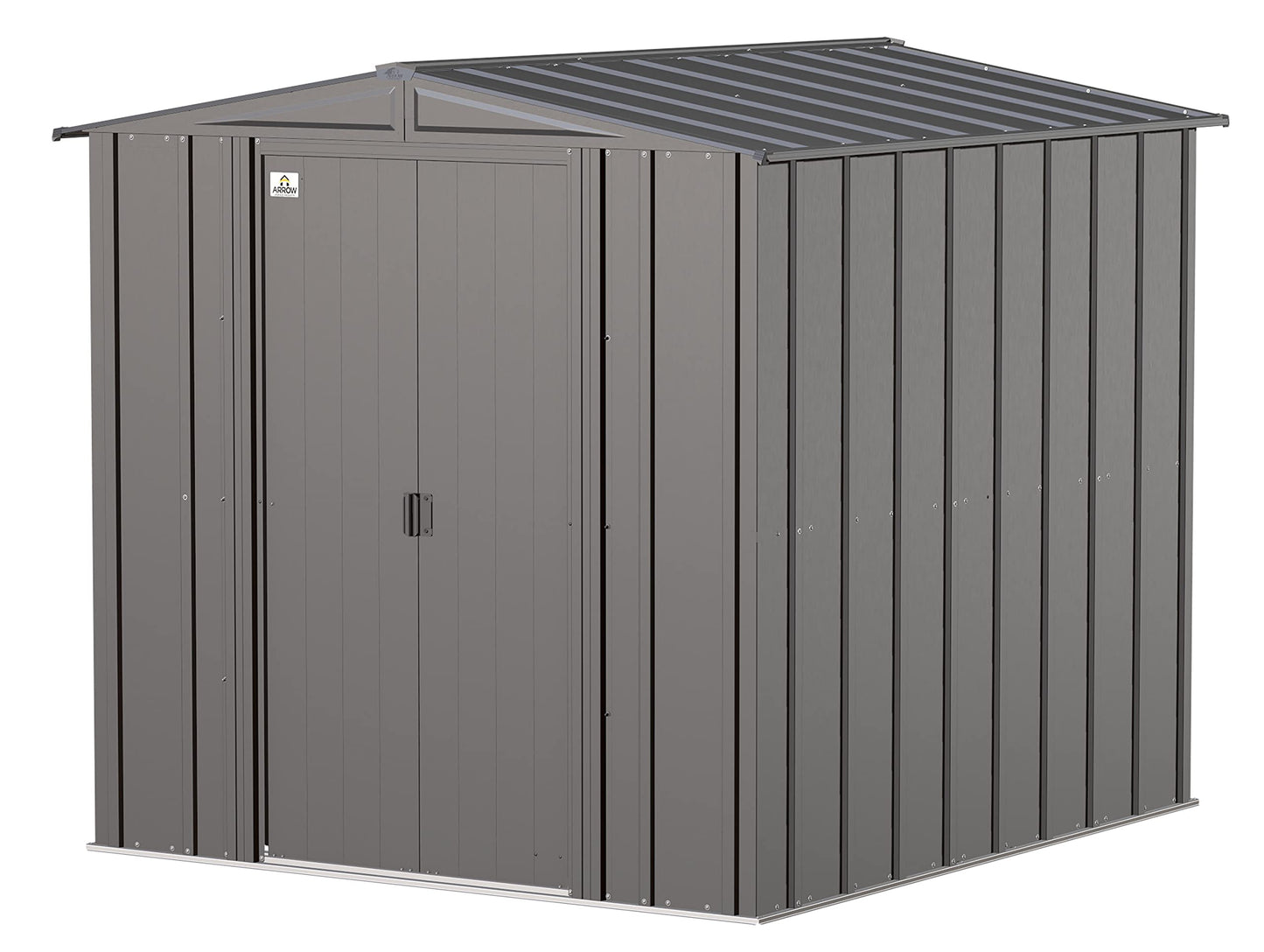 Arrow Shed Classic 6' x 7' Hangar de rangement extérieur cadenassable en acier Charbon de bois 6' x 7'