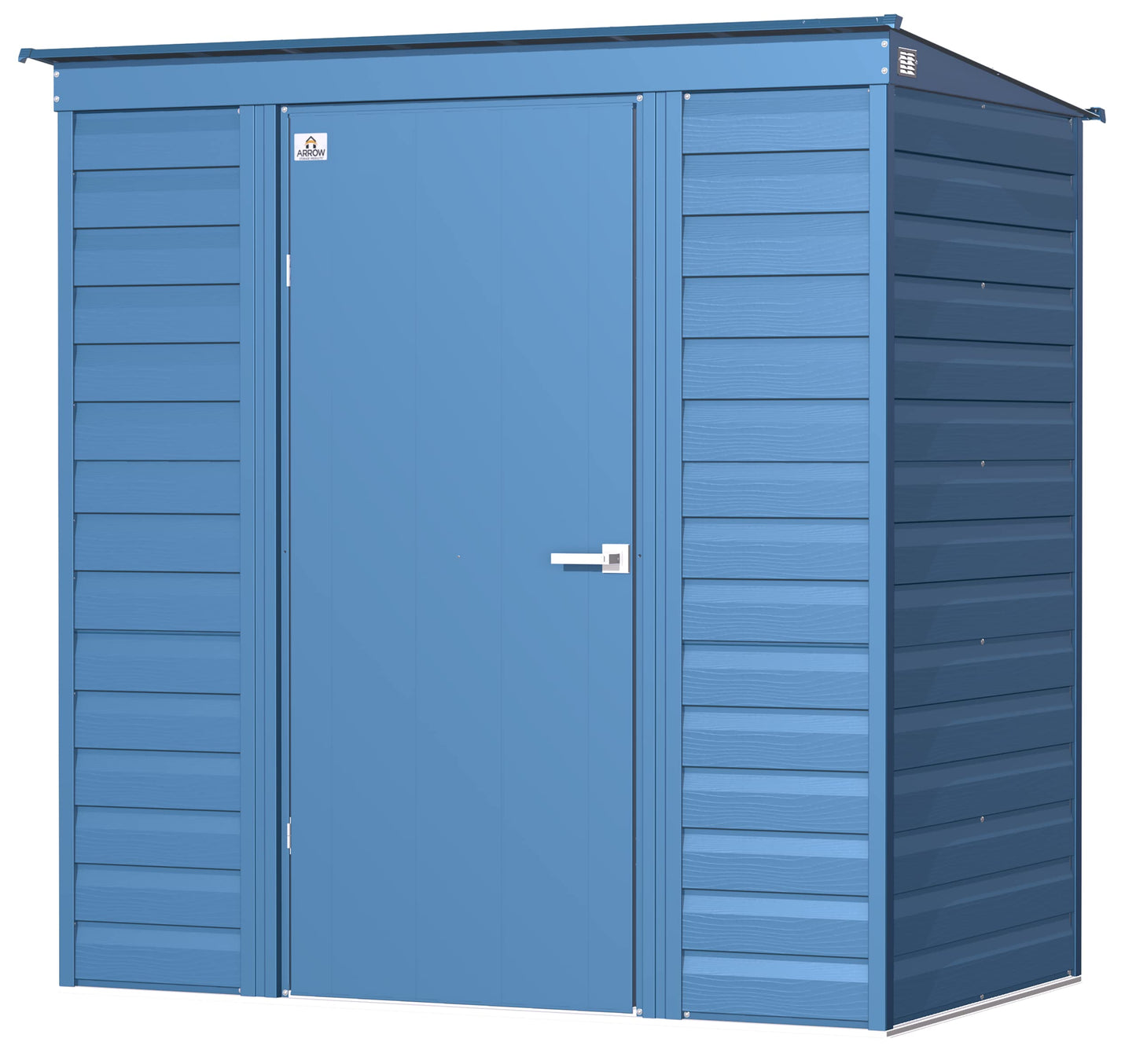 Arrow Shed Select Hangar de rangement extérieur verrouillable en acier, 6' x 4', bleu gris