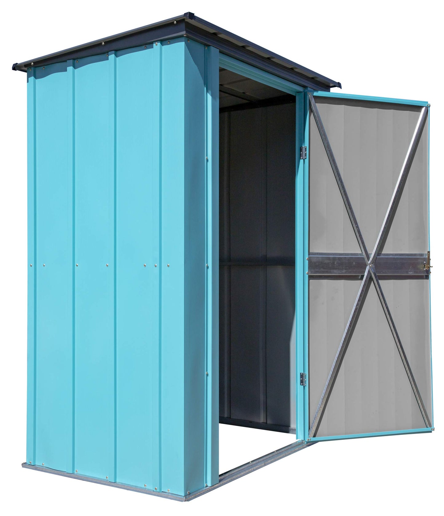 Spacemaker Kit d'extérieur compact en métal pour cour, terrasse et abri de jardin 4' x 3', bleu sarcelle et anthracite