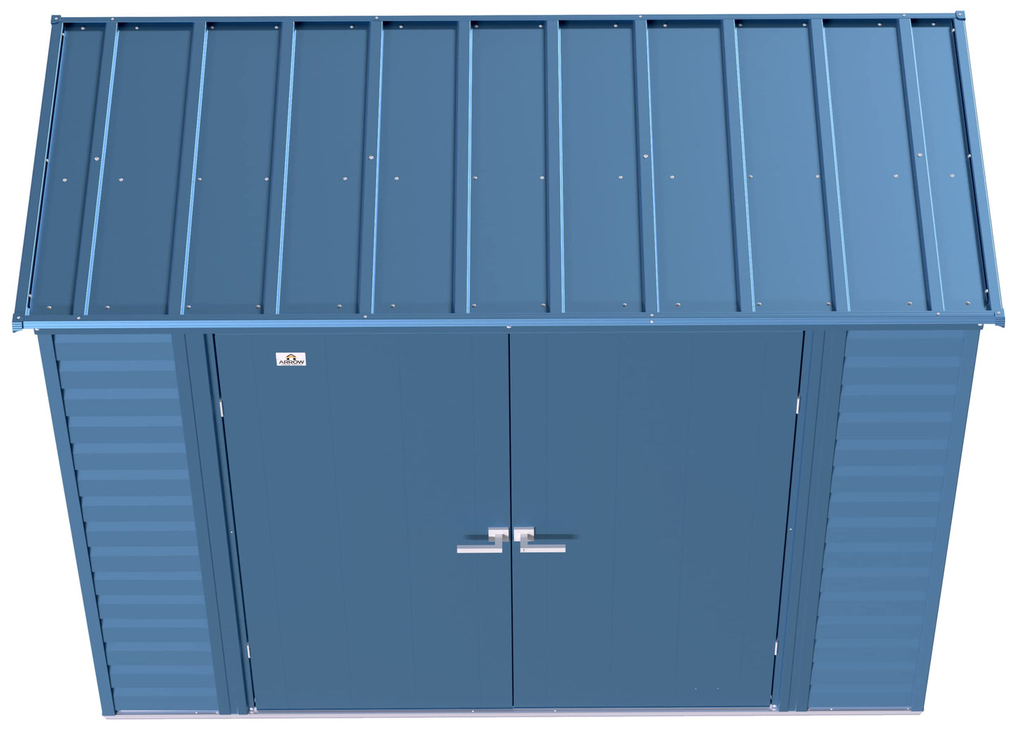 Arrow Shed Select 8' x 4' Outdoor Lockable Steel Storage Shed Building, Blue Grey