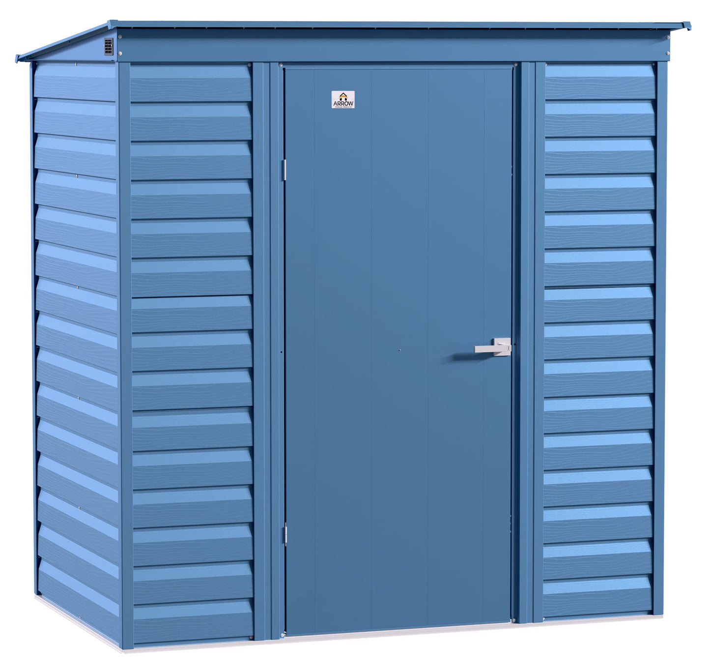 Arrow Shed Select Hangar de rangement extérieur verrouillable en acier, 6' x 4', bleu gris