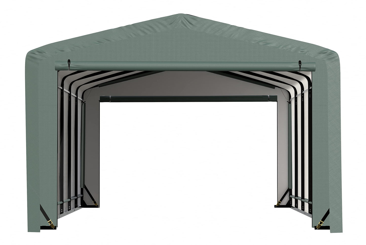 ShelterLogic ShelterTube Garage & Storage Shelter, 12' x 23' x 8' Heavy-Duty Steel Frame Wind and Snow-Load Rated Enclosure, Green 12' x 23' x 8'