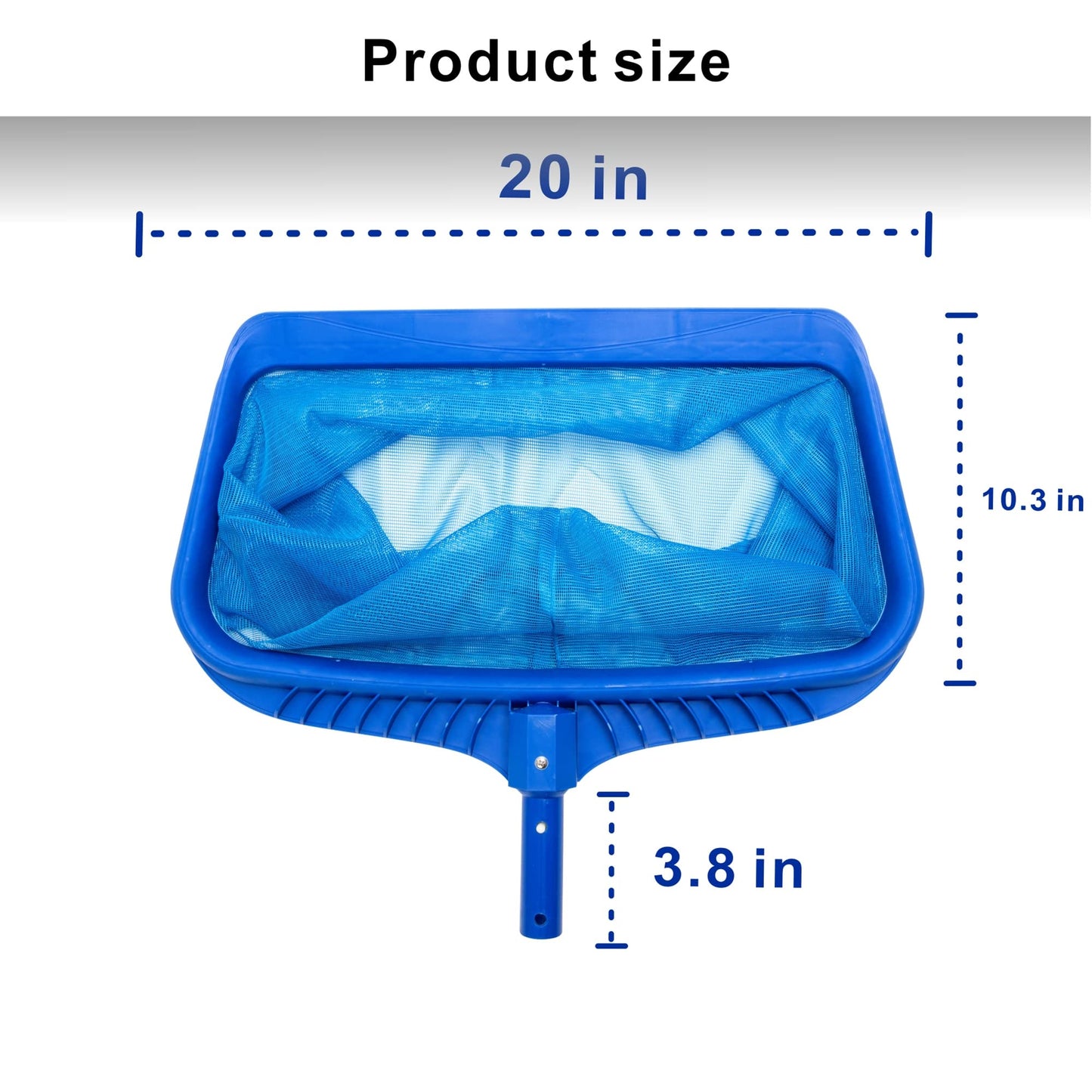 Uoark Pool Skimmer Net, Swimming Pool Leaf Skimmer Net,Heavy Duty 20" Pool Skimmer Net, Heavy Duty Leaf Rake Cleaning Tool, Reinforced Frame Deep Rake Net.