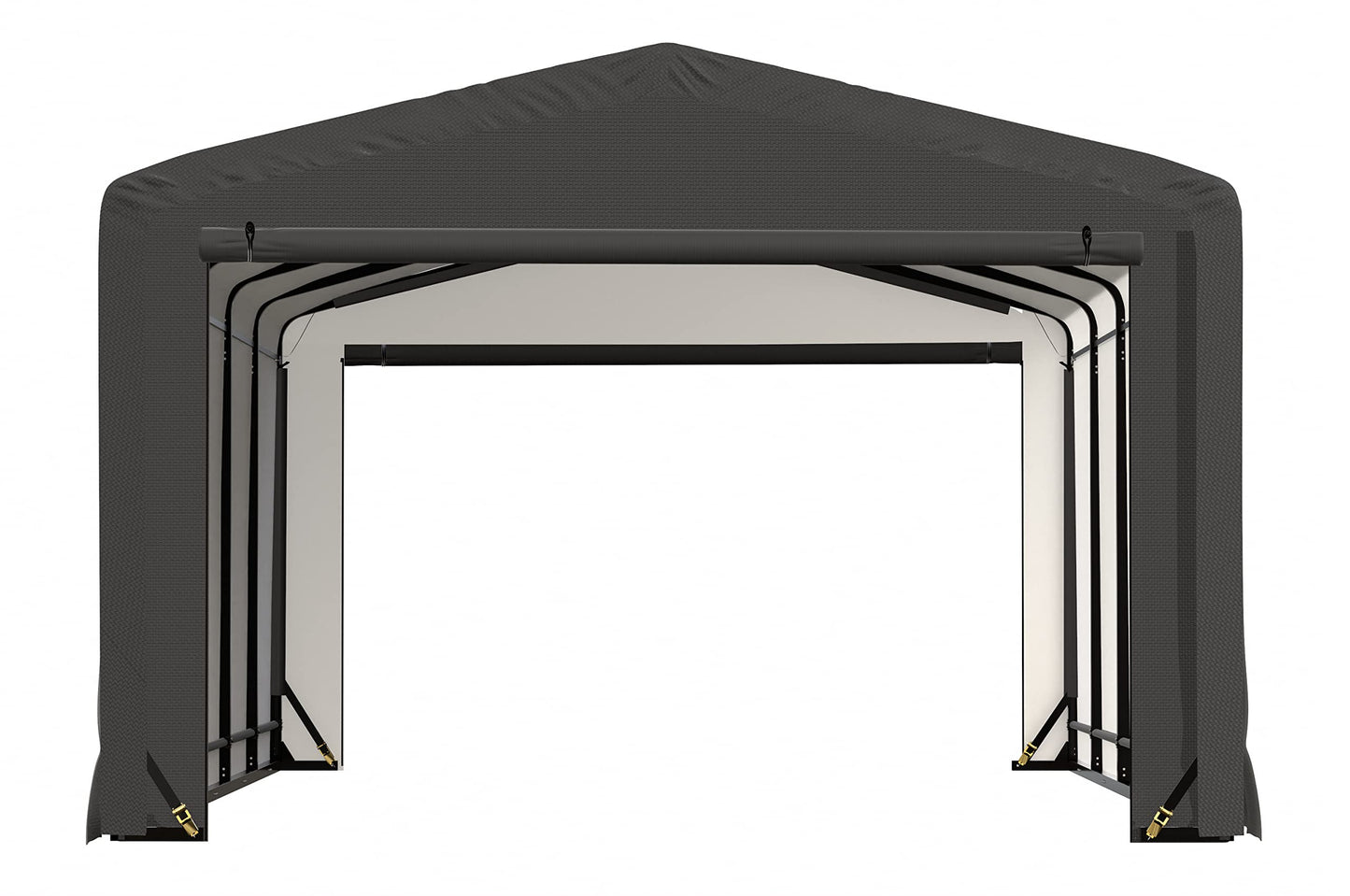 ShelterLogic ShelterTube Abri de garage et de stockage, 12' x 27' x 8', cadre en acier robuste, boîtier résistant au vent et à la neige, gris 12' x 27' x 8'