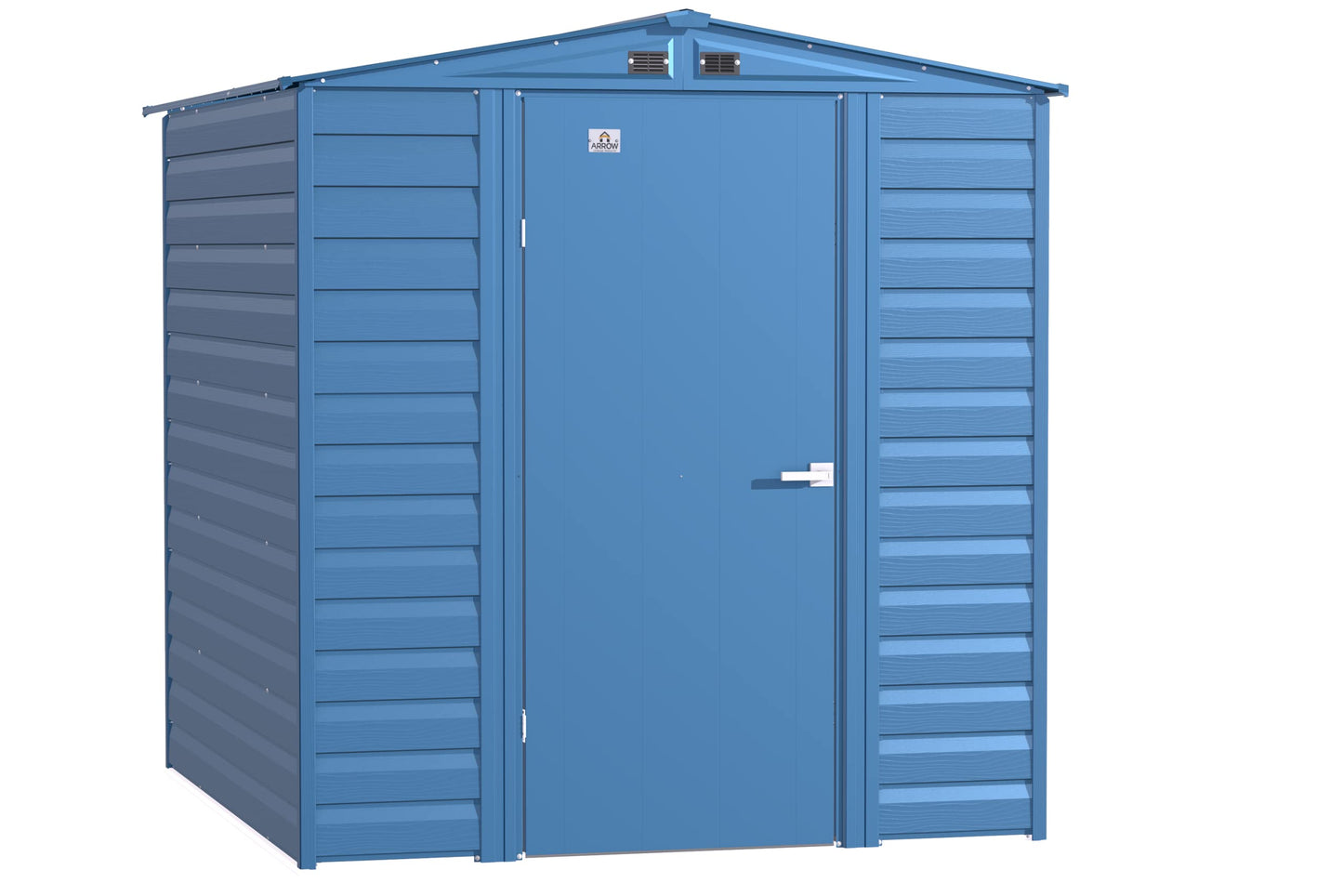 Arrow Shed Select Hangar de rangement extérieur verrouillable en acier, 6' x 7', bleu gris