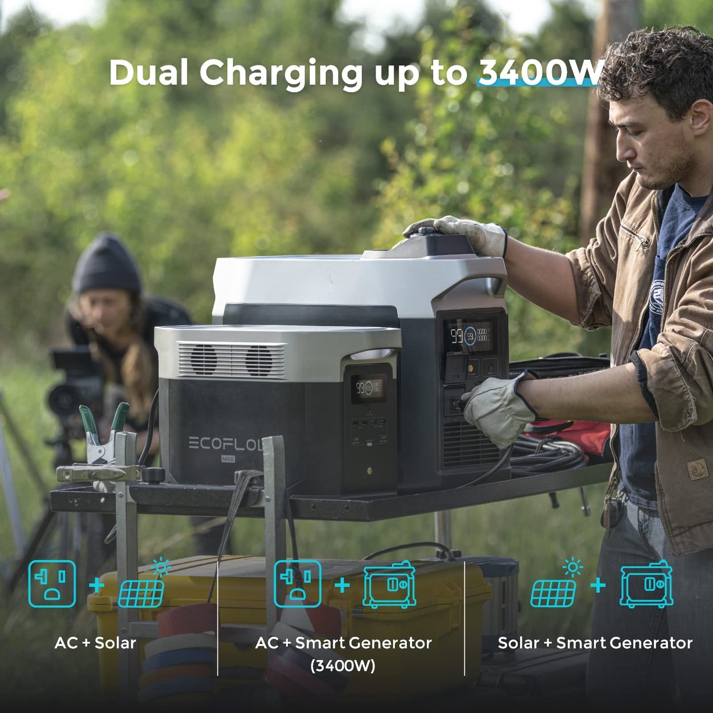 EF ECOFLOW DELTA Max 2000 Extra Battery, 2016Wh Capacity, Extra Battery for Home Backup