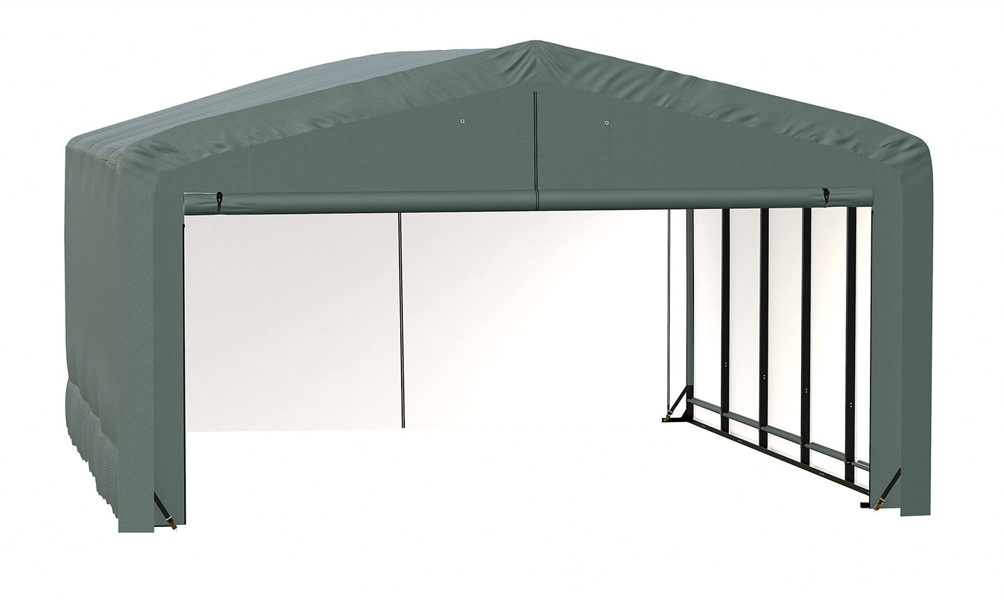 ShelterLogic ShelterTube Garage & Storage Shelter, 20' x 23' x 12' Heavy-Duty Steel Frame Wind and Snow-Load Rated Enclosure, Green 20' x 23' x 12'