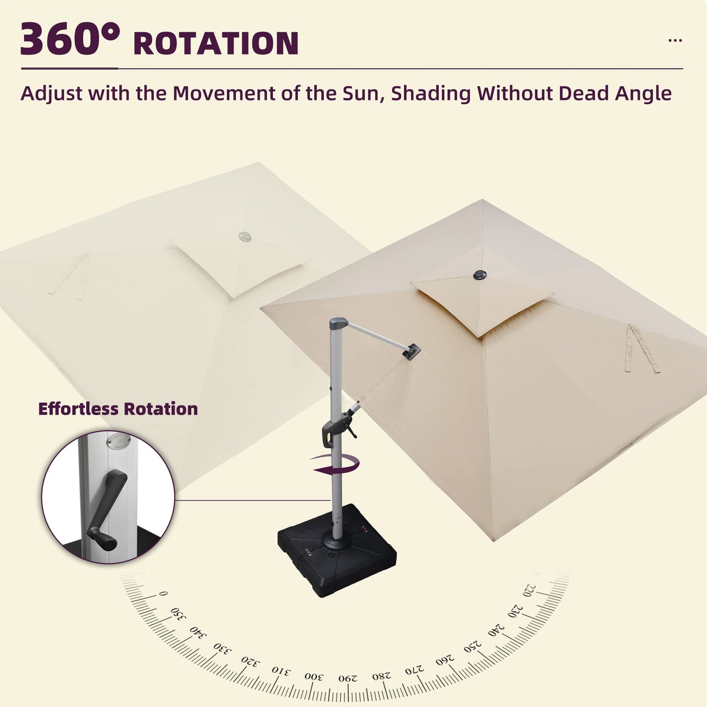 Patio Umbrella Outdoor Rectangle 10' X 13' Beige