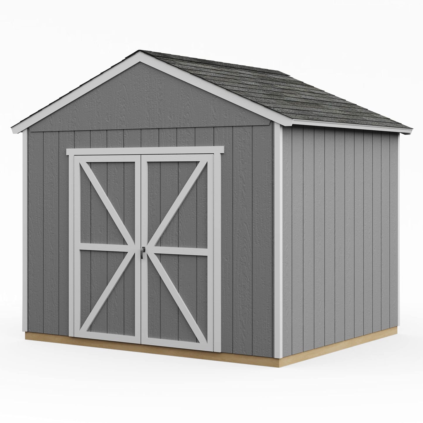 Handy Home Products Rookwood 10x8 Do-It-Yourself Wooden Storage Shed with Floor Brown