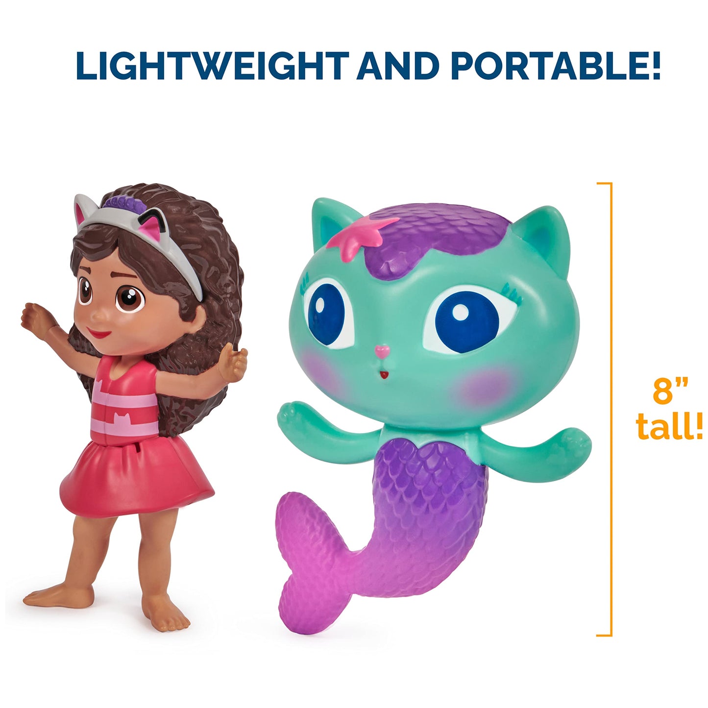 Swimways Gabby’s Dollhouse Floatin' Figures, Swimming Pool Accessories & Kids Pool Toys, Party Supplies & Water Toys for Kids Aged 3 & Up, Gabby & Mercat 2-Pack 2pk Floating Figures