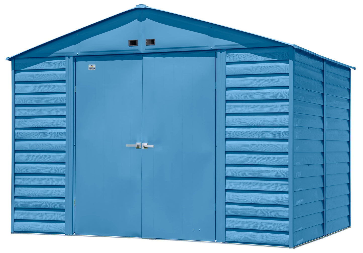 Arrow Shed Select 10' x 8' Outdoor Lockable Steel Storage Shed Building, Blue Grey