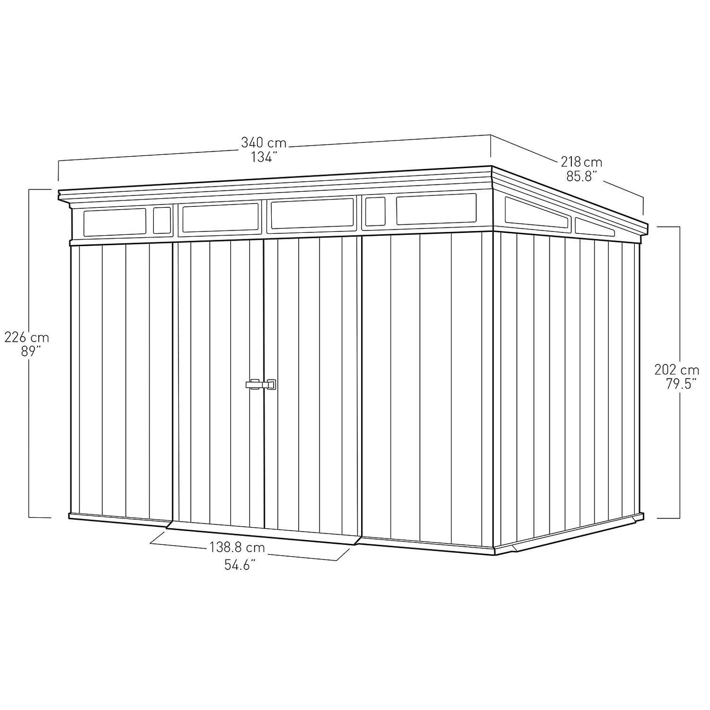 Abri de rangement personnalisable en acier allié Artisan, 11' x 7', gris